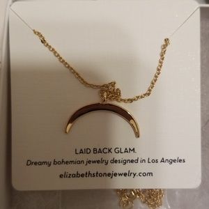 Elizabeth Stone Gold Crescent Moon Necklace